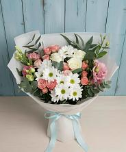Букет цветов из:  Розы, Лизиантусы и Хризантемы в Бавтугае