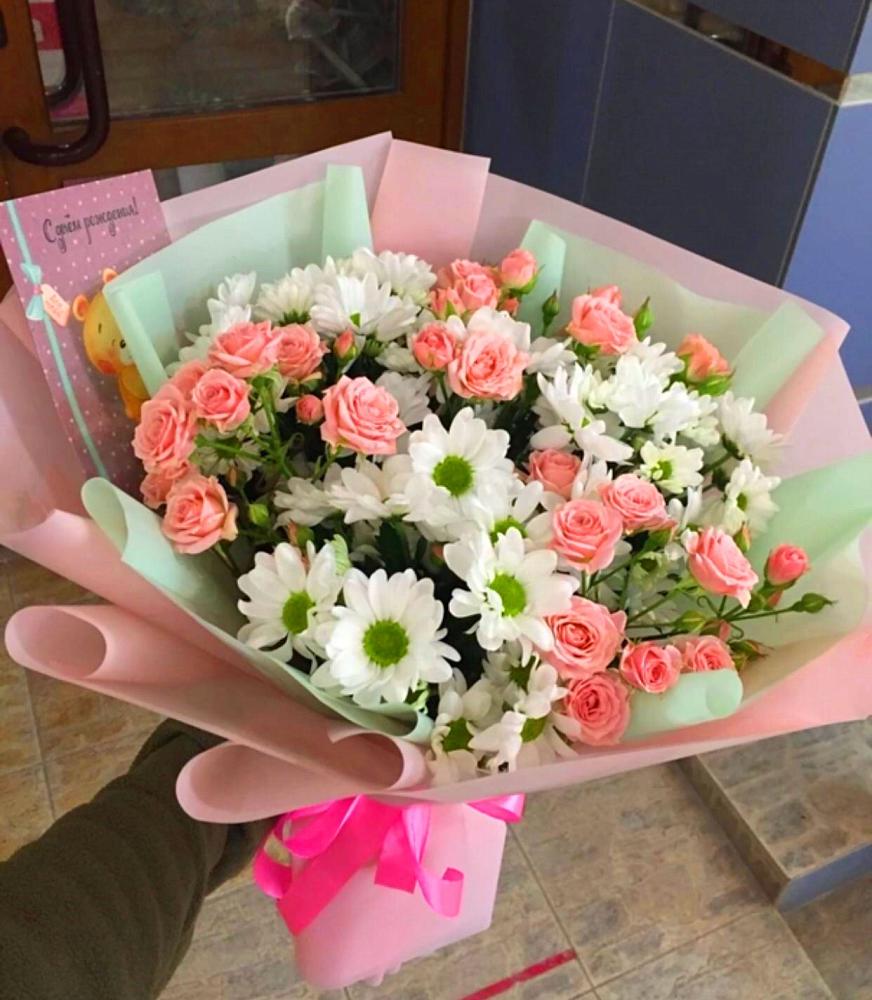 Букет цветов из: Розы и Хризантемы в Бавтугае