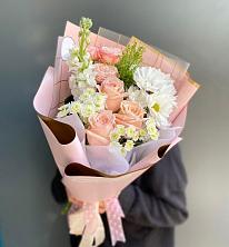 Букет цветов из:  Хризантемы и Розы в Бавтугае