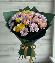 Букет цветов из:  Хризантемы и Розы #REPLACE_PRED# Бавтугае