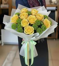 Букет цветов из:  Хризантемы и Розы в Бавтугае