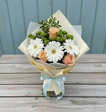 Букет цветов из:  Герберы, Розы и Хризантемы в Бавтугае